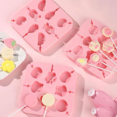 China Sustainable Hot Sale Silicone Lollipop Molds Chocolate Hard Candy Mold for sale