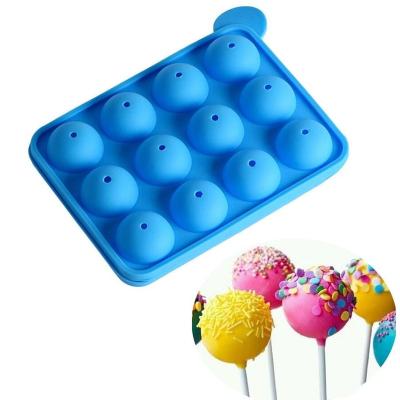 China Maker Customized Disposable Kit Lollipop Baking Mold, Chocolate Silicone Cake Pop Crucible, 12 Holes Stand Holder For Kid DIY for sale