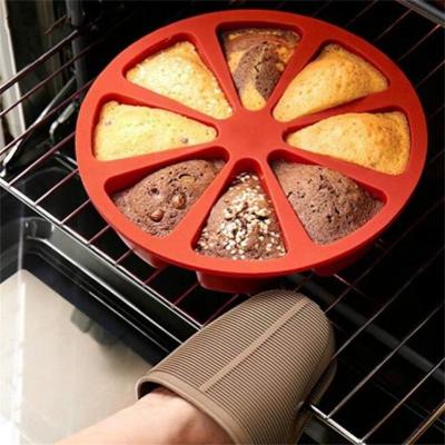 China Non Sustainable Stick 10 Triangle Shaped 3D Silicone Muffin Cake Decorating Mold for sale