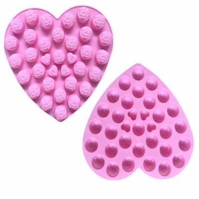 China Viable Standard Heart Shaped Silicone Rose Cake Mold from China for sale