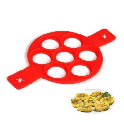 China Wholesale Customized Viable Silicone Pancake Fin Mold Non Reusable Stick Round Egg Rings Maker For Kitchen for sale