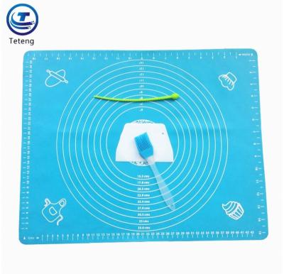 China Disposable 4 in 1 Dishwasher Safe Kitchen Silicone Baking Pastry Tools Dough Mat and Reusable Non-Stick Kneading Pad Brush Eco-Friendly for sale