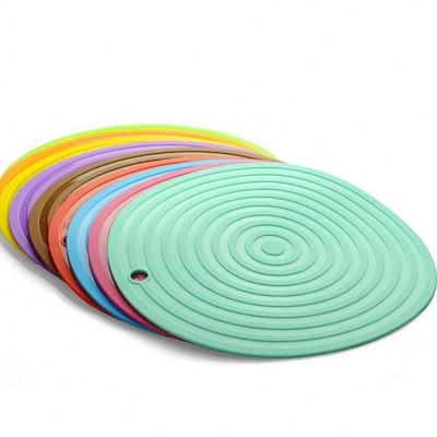 China Viable Factory Wholesale 11.6Inch Round Shape Mat Heat Resistant Silicone Pot Mats Cups For Kitchen for sale