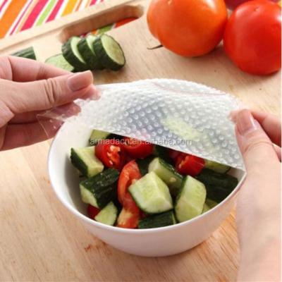 China 4pcs/set Sustainable Reusable Food Grade Silicone Food Wrap Eco-friendly Keep Fresh Food Wrap Kitchen Tools for sale