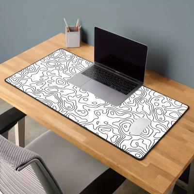 China Mousepad topográfico de escritório grande para computador Pc Laptop Mouse Pad 800 * 300 Azul Branco à venda