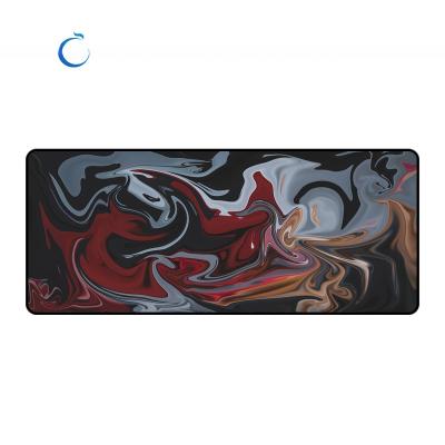 China Pad de borracha grande de escritório estendido para jogadores 30x70 Cartoon Abstraction Fluid Mousepad personalizado à venda