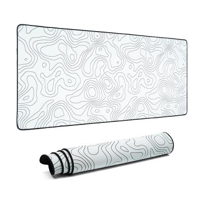 China 2/3/4/5/6mm Thickness Custom Oversize Large Keyboard Mat with White Topographic Design for sale