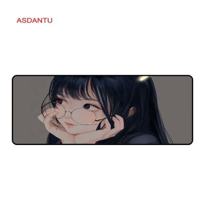 China 800x300x3mm Art Sexy Girl Pattern Gaming Mouse Pad with Edge Locking and CE Approved for sale