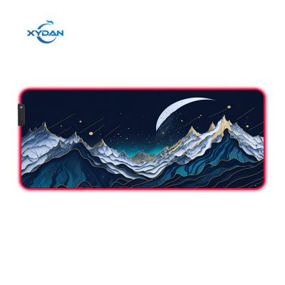 China XYDAN Custom Large Extended RGB Mouse Pad LED Natural Rubber Mutispandex Construction for sale