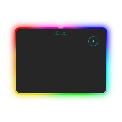 China Stock 15W Wireless Charger Custom Design Logo Rgb Gaming Mousepad with Acrylic Panel for sale