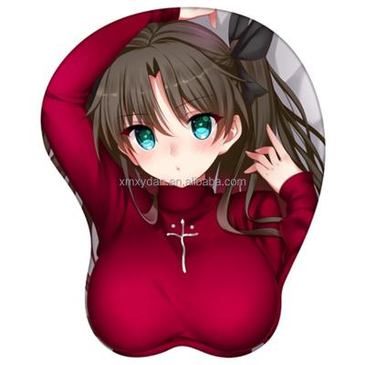 China 280g or 320g Thickness Customized Silicone Mouse Pad with Sexy Girl Breast Wrist Rest for sale