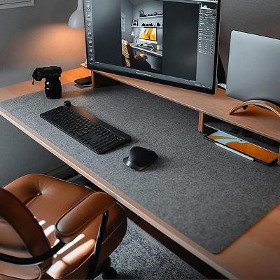 China Household Felt Mouse Pad Stitched Wool Office XL Desk Pad with Anti-Slip Base Computer Keyboard Mat for sale