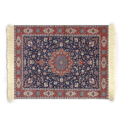 China Water Resistance Style Persian Carpet Mousepad Rug Woven Mouse Pad With Tasell Muslim Mat for sale