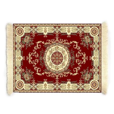 China Stock Mini Woven Carpet Rubber Mouse Pad With Fringe For Desktop Pc Laptop Computer for sale