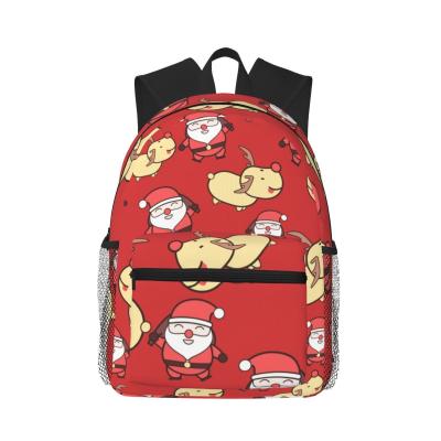 China Interior Compartment Polyester Backpack Custom Christmas Gift for High School Students for sale