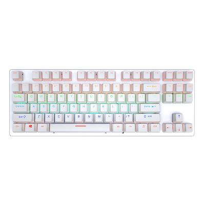 China teclado de juego mecánico con cable profesional con 87 teclas de retroiluminación LED y panel de metal en venta