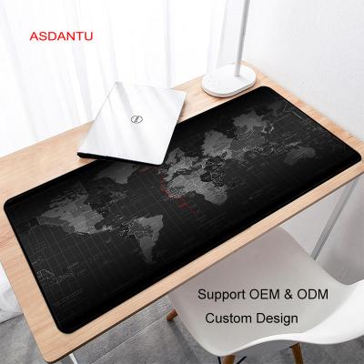 China Non-Slip Desk Mat 80*30Cm Extended Gaming Pad with Custom Logo and World Map Design for sale