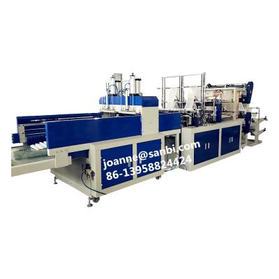 China Full Automatic Lines HDPE LDPE Biodegradable Vest Hotels Plastic Shopping Bag Making Machine 4 Lines for sale