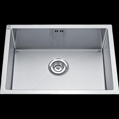 China Without Faucet Silver Wash Basin Accessories Customize Kitchen Sink 304/201 Stainless Steel Single Bowl Sinks for sale