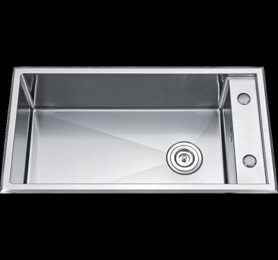 China Without Faucet Under Mount Stainless Steel Corner Single Bowl Kitchen Sink for sale