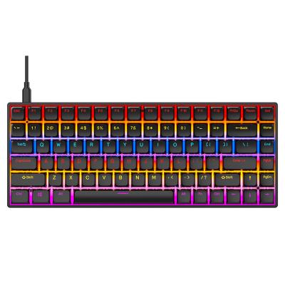 China Anti-Ghosting Portable Mechanical Gaming Keyboard, Compact LED Backlit Mini Wired Office Keyboard 84 Keys with Blue Switch for sale