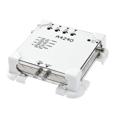 China High quality signal amplification catv signal amplifier with CAG rf amplifier 2 input A4240 1 output rf amplifier for sale