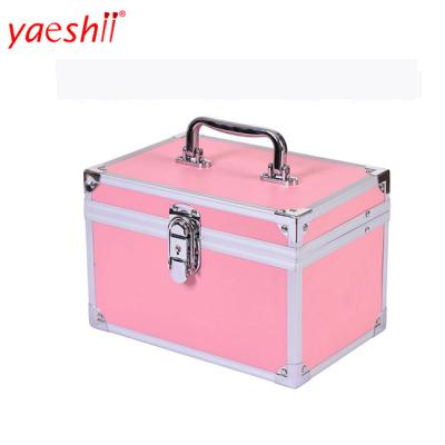 China Recycled Materials Yaeshi Aluminum Luxury Cosmetic Case Professional Rolling Suitcase Train Case for sale