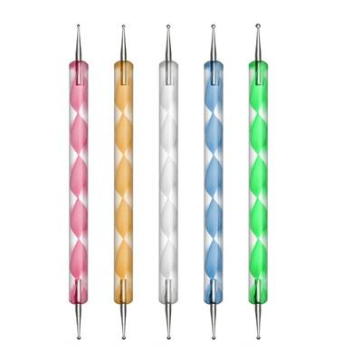 China Flat Brush Dotting Empty Nail Oil Pen Art Gel Pens Art Refillable Nail Pen For Nail for sale