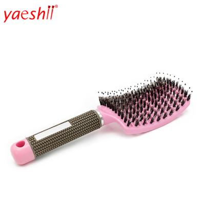 China Hot Sale Yaeshii Amazone Paddle Duct Detangling Boar Bristle Hair Brush For Long Thick Wet Hair for sale