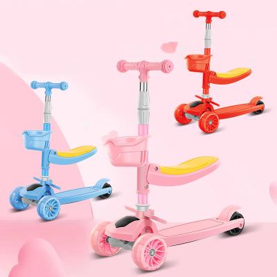 China Handlebar Adjustable Height Reliable Performance With Basket Lighting Wheels For Kids Scooters Wholesale Kids Scooter Kids Kick Scooter for sale