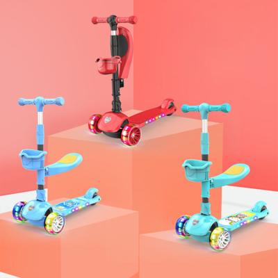 China Handlebar height adjustable competitive price comes with lights and music baby scooter kids scooter with seat freestyle kick scooter for sale