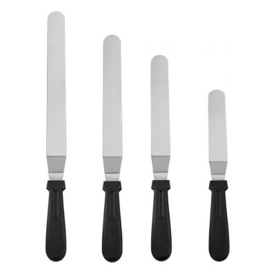 China Pleated Stocked Stainless Steel Butter Spatula Cake Spatula Scraper Decorating Baking Tool for sale