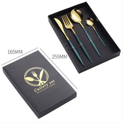 China Stocked Stainless Steel Portugal With Western Creative Tableware Knife Fork Spoon Set Shine Color Nordic Tableware for sale