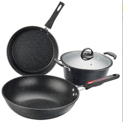 China Viable Nonstick Pan Cookware Household Cooking Pot Induction Cooker No Oily Smoke Korean Nonstick Pan for sale