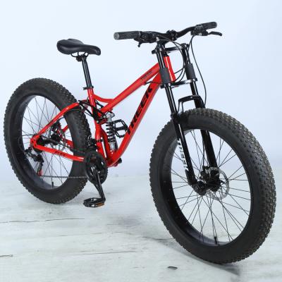 China fat bike 26/fat bicycle full steel carbon steel suspension/fat tire mountain bike for sale zu verkaufen