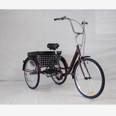 China Good Price Steel 24 Inch Carton Steel Motorized Tricycle For Adult With Basket for sale