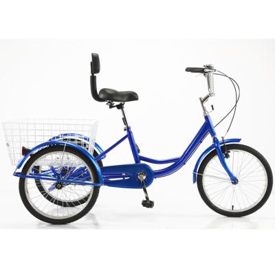 China Single speed three wheel steel bicycle 20 inch adult tricycle tricycle for the elderly for sale