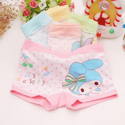 China High Quality Breathable Fashion Kids Underwear Shorts Lovely Pink Rabbit Prints Cotton Girls Boxer Briefs For Wholesale for sale