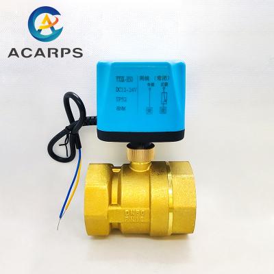 China General Inch 220V 12V 24V Brass Electric Normally Closed Ball Valve 2 Wire 2 Wire Motorized Ball Valve Replace Solenoid Valve for sale