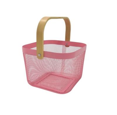 China Modern Design Storage Solution Powder Coated Mesh Fruit Basket for Home Storage for sale