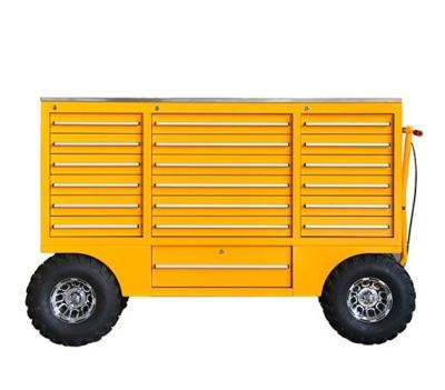 China Stainless Steel Handles Industrial Heavy Duty Tool Box Trolley with Drawers and Lock for sale