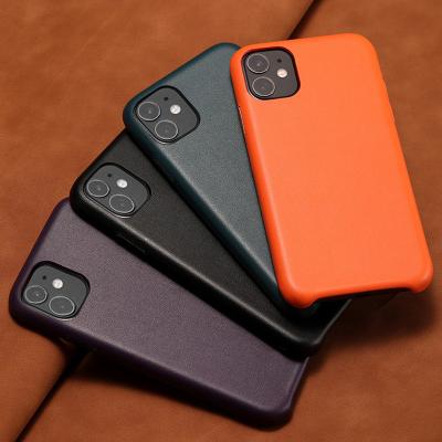 China Shockproof Smartphone Back Case PU Mobile Phone Case For iPhone 12 Leather Case for sale