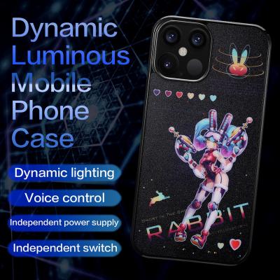 China Shockproof Smart Dynamic Luminous Mobile Phone Bags And Cases For iphone 12 Pro Max Phone Case 2021 for sale