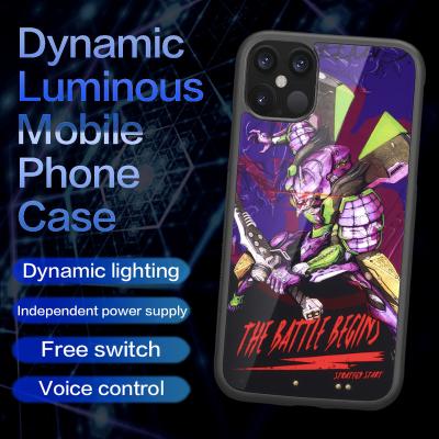 China New Shockproof Mobile Accessories 2021 Smart Dynamic Light Luminous Phone Cases Designer Phone Cases For iphones for sale