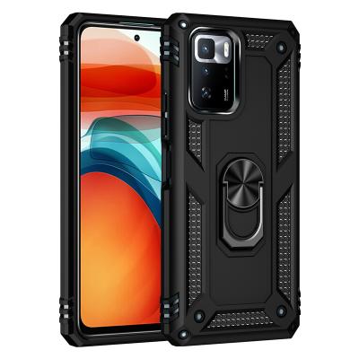 China Shockproof Hybrid Ring Bracket Metal PC TPU Armor Phone Cover Case For xiaomi poco x3 GT phone case for sale