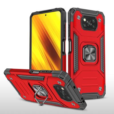 China Wholesale Metal Shockproof Strong Bracket Adsorption Shockproof Armor Cases For poco x3 pro phone case for sale