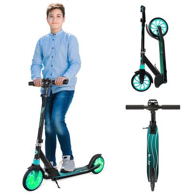 China 2 Wheel Kick Scooter Child Folding 200mm Big Wheel Adult And Teen Flashing Scooter Wheel Kick Scooter for sale