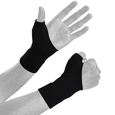 China Fingerless Compression Arthritis Gloves Thumb Computer Glove Breathable Wrist Support Brace With Gel Thumb Injury Pads for sale