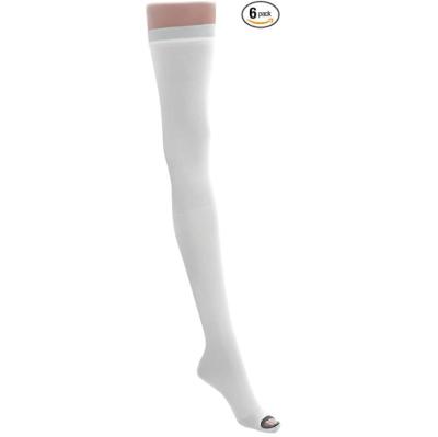 China Anti-Bacterial Latex Free Long Leg Thigh High Stocking Anti-Embolism Stocking 18-23 mmHg Compression TED Hose with Inspect Toe Hole for sale