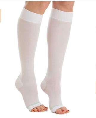 China High Toe 15-20mmhg Low Toe Medical Anti Embolism Socks Compression Antibacterial Open Knee Nurse Compression Socks for sale